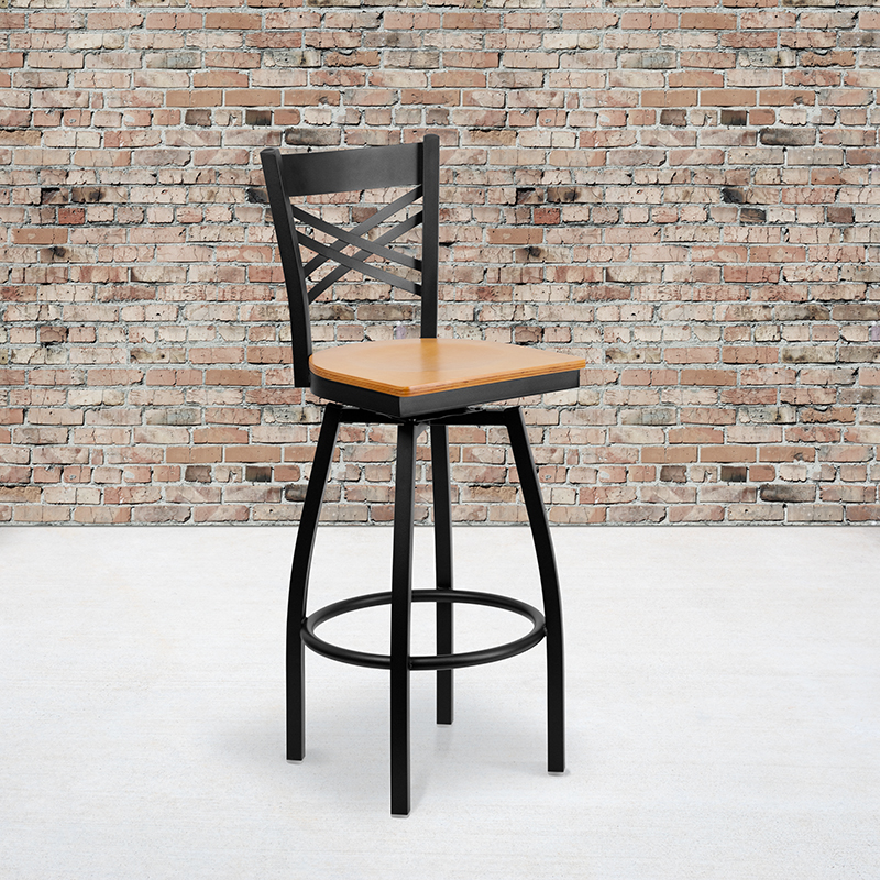 Alamont Furniture, ALA-YV7G-14378, Metal Restaurant Swivel Barstools