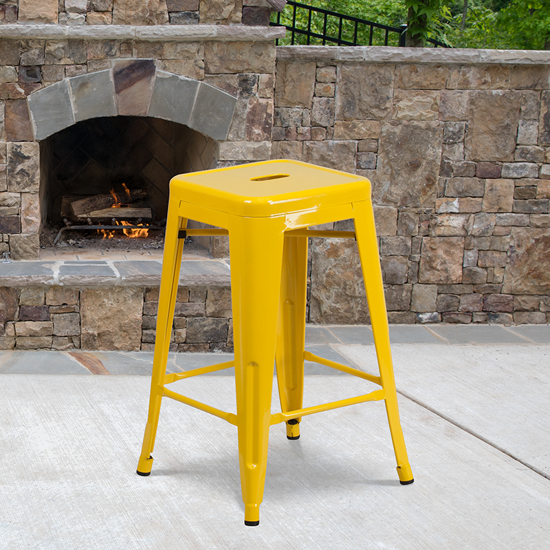 Alamont Furniture, ALA-DI42-134931, Metal Colorful Restaurant Counter Stools
