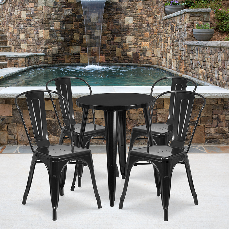 Alamont Furniture, ALA-DI62-194588, Metal Colorful Table and Chair Sets