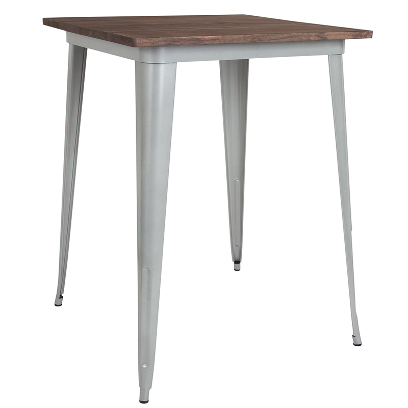Alamont Furniture, ALA-DI62-239594, Metal/Wood Colorful Restaurant Tables