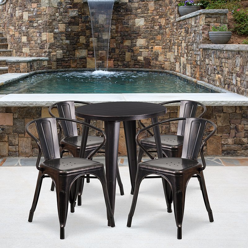 Alamont Furniture, ALA-DI62-194599, Metal Colorful Table and Chair Sets