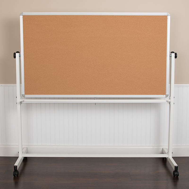 Alamont Furniture, ALA-ZVZD-442424, Reversible Mobile Cork/Marker Boards