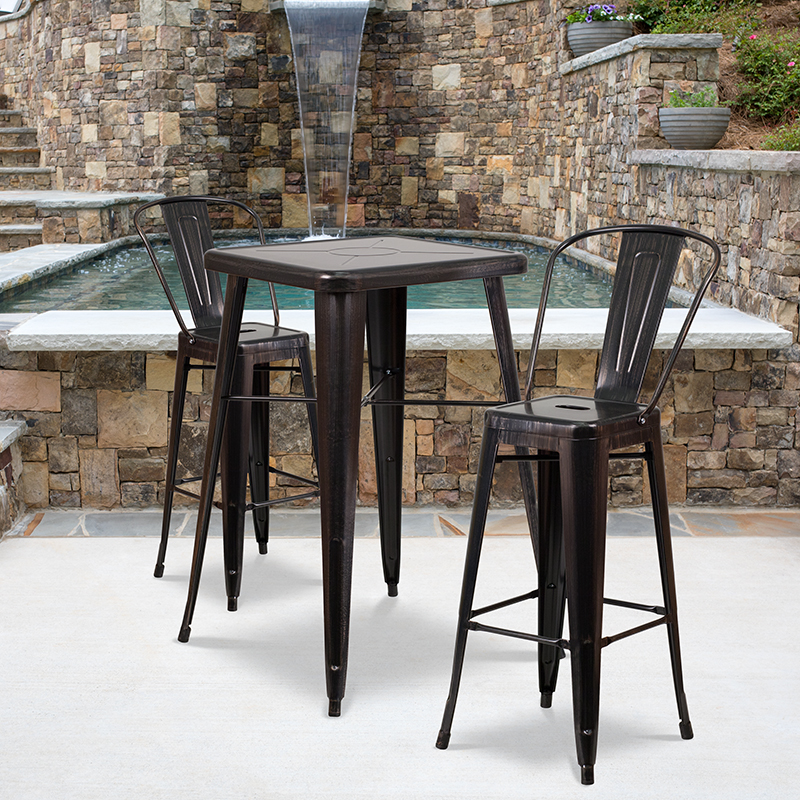 Alamont Furniture, ALA-DI42-161184, Metal Colorful Bar Table and Stool Sets