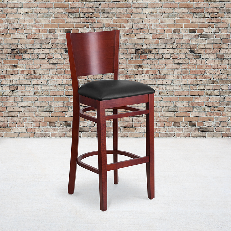 Alamont Furniture, ALA-YVEH-21657, Wood Restaurant Barstools