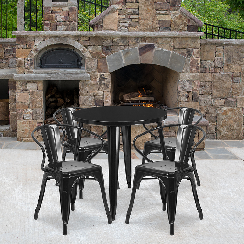 Alamont Furniture, ALA-DI62-194641, Metal Colorful Table and Chair Sets