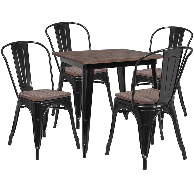 Alamont Furniture, ALA-DIXE-243628, Metal/Wood Colorful Table and Chair Sets