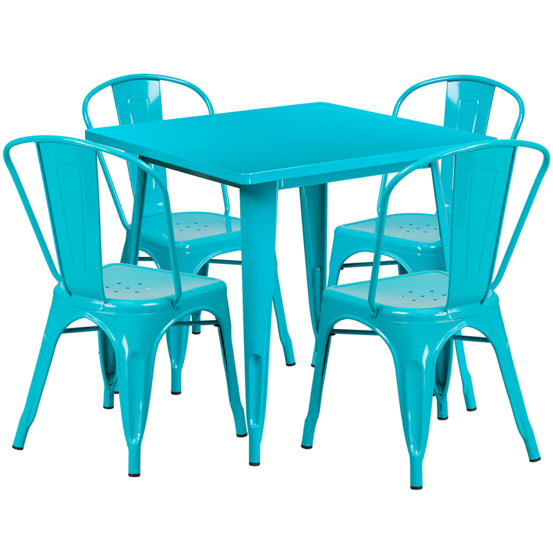Alamont Furniture, ALA-FUDU-194470, Metal Colorful Table and Chair Sets