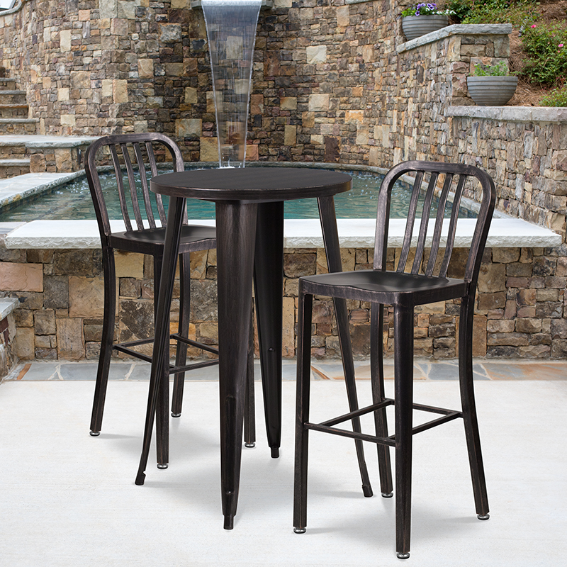 Alamont Furniture, ALA-DI62-194708, Metal Colorful Bar Table and Stool Sets