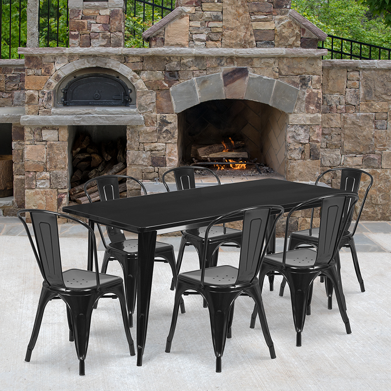 Alamont Furniture, ALA-FUDU-176657, Metal Colorful Table and Chair Sets