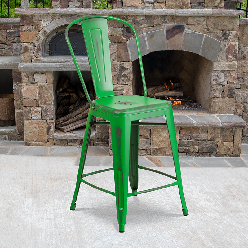 Alamont Furniture, ALA-FU46-157713, Metal Colorful Restaurant Counter Stools