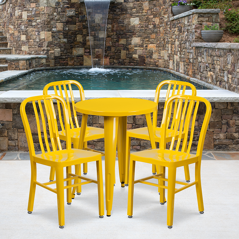 Alamont Furniture, ALA-DI62-194637, Metal Colorful Table and Chair Sets