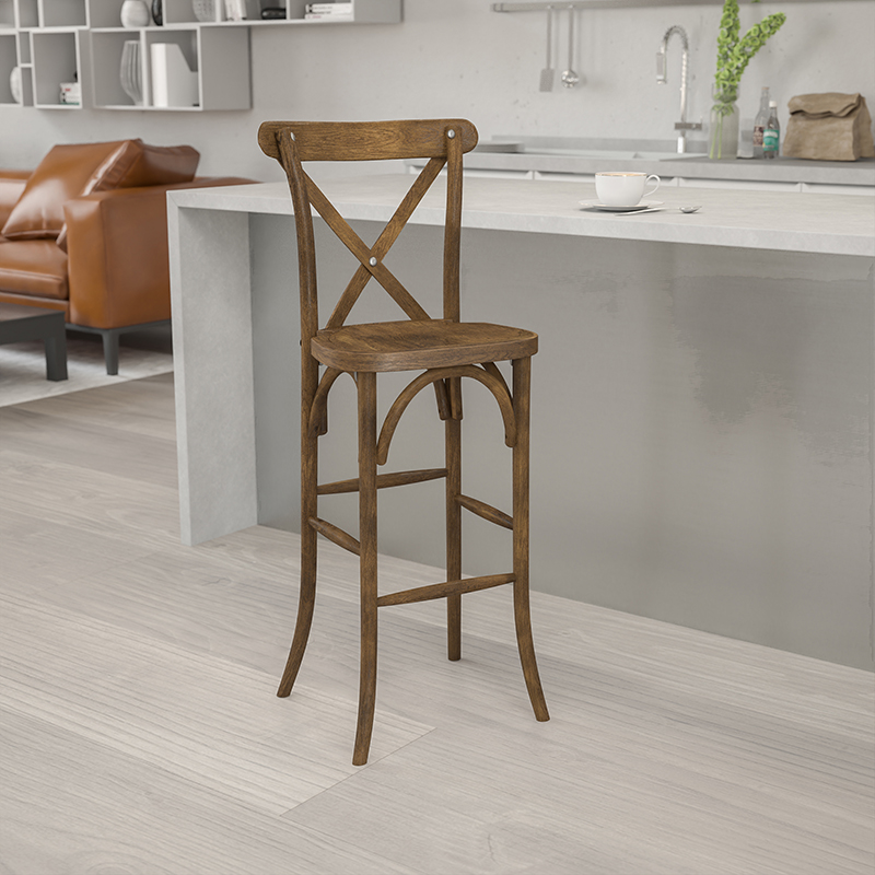 Alamont Furniture, ALA-YBY-211678, Wood Cross Back Barstools