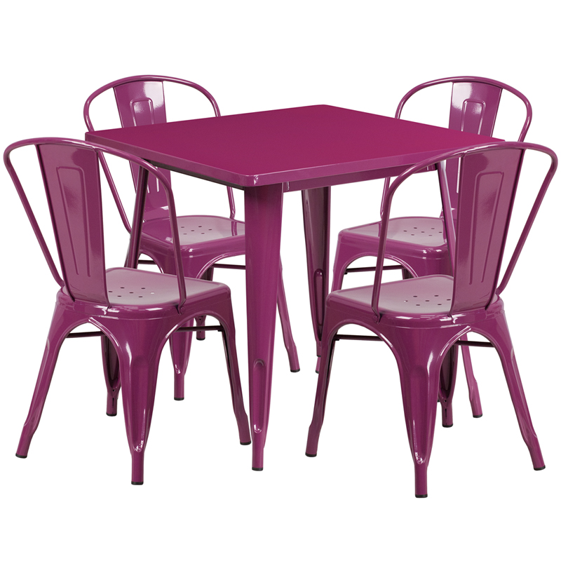 Alamont Furniture, ALA-FUDU-194472, Metal Colorful Table and Chair Sets