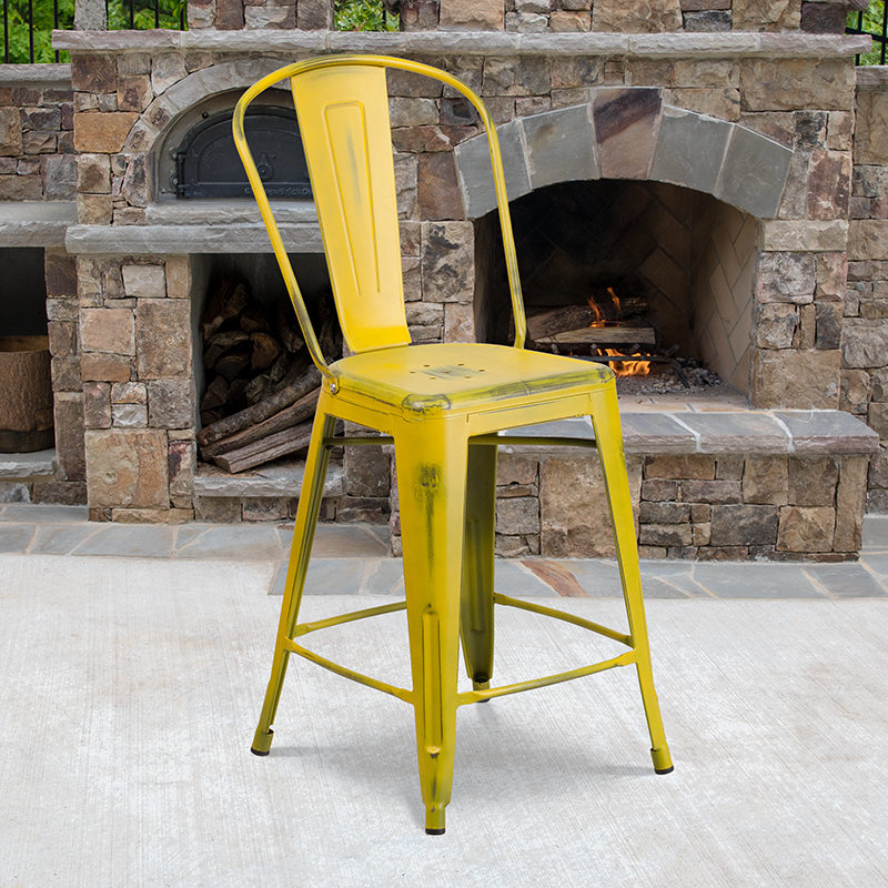 Alamont Furniture, ALA-FU46-157709, Metal Colorful Restaurant Counter Stools