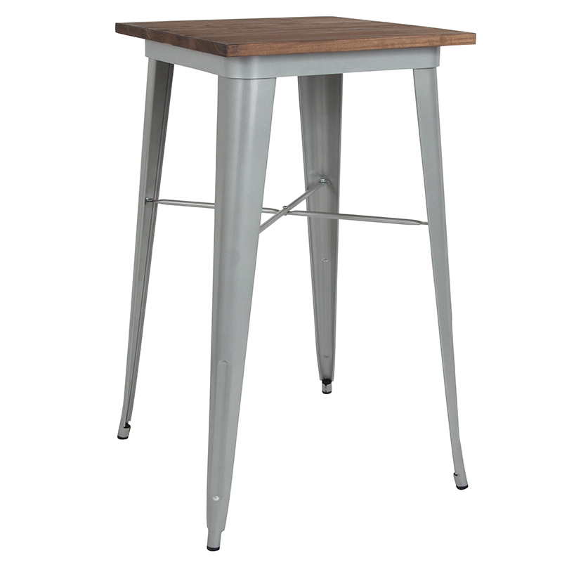 Alamont Furniture, ALA-DI42-239592, Metal/Wood Colorful Restaurant Tables