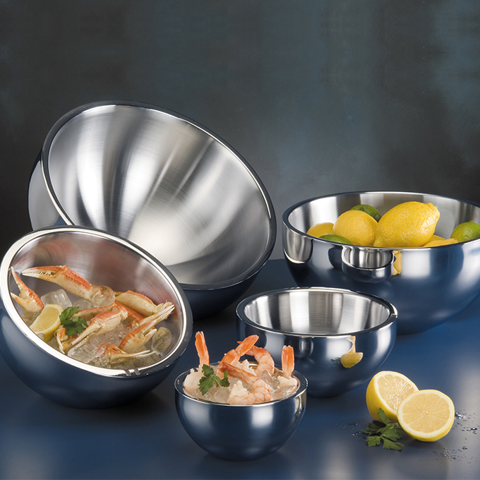 American Metalcraft, AB12, Bowl, Stainless Steel, Double Wall, Angled
