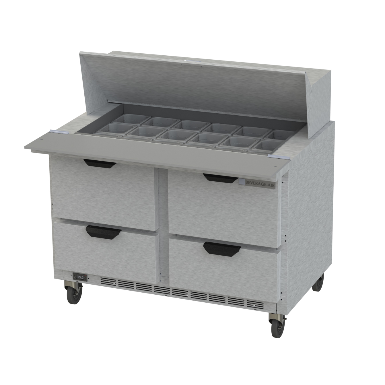 Beverage Air, SPED48HC-18M-4, Refrigerated Counter, Mega Top Sandwich / Salad Unit