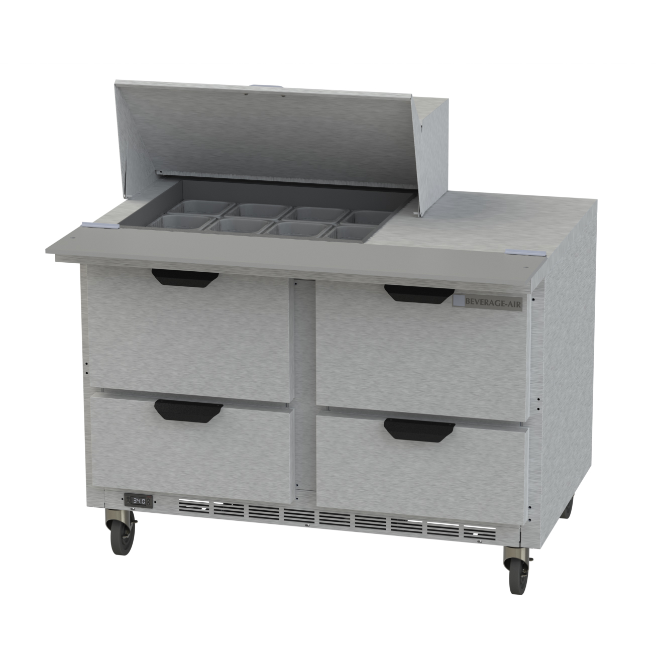 Beverage Air, SPED48HC-12M-4, Refrigerated Counter, Mega Top Sandwich / Salad Unit