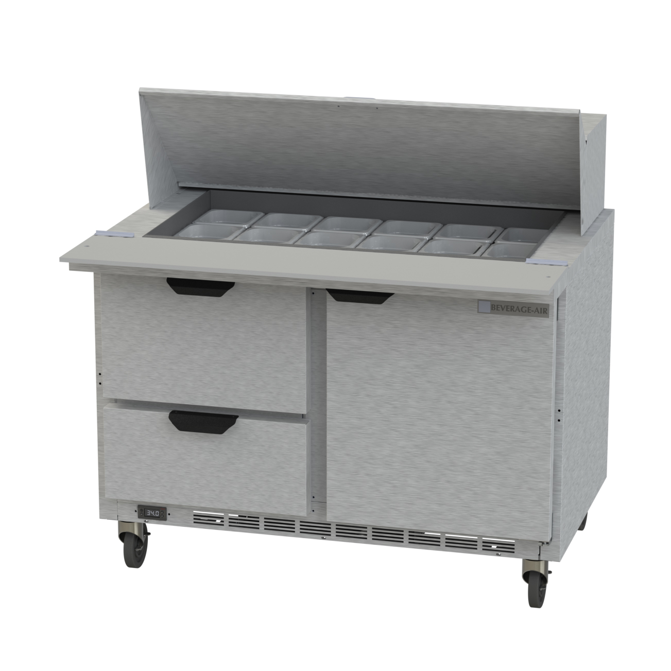 Beverage Air, SPED48HC-18M-2, Refrigerated Counter, Mega Top Sandwich / Salad Unit