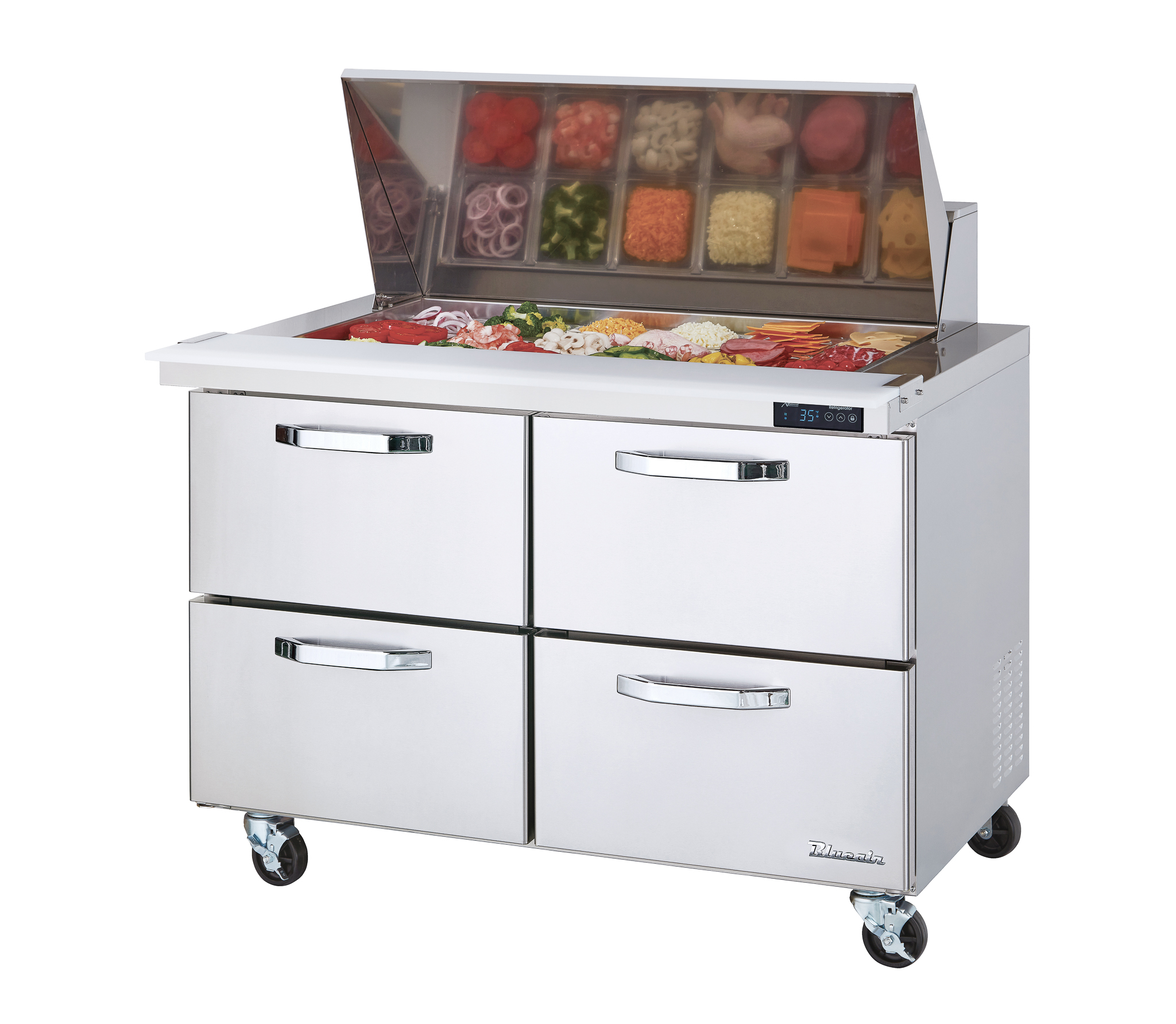 Blue Air Commercial Refrigeration, BLMT48-D4-HC, Mega Top Sandwich Prep Table