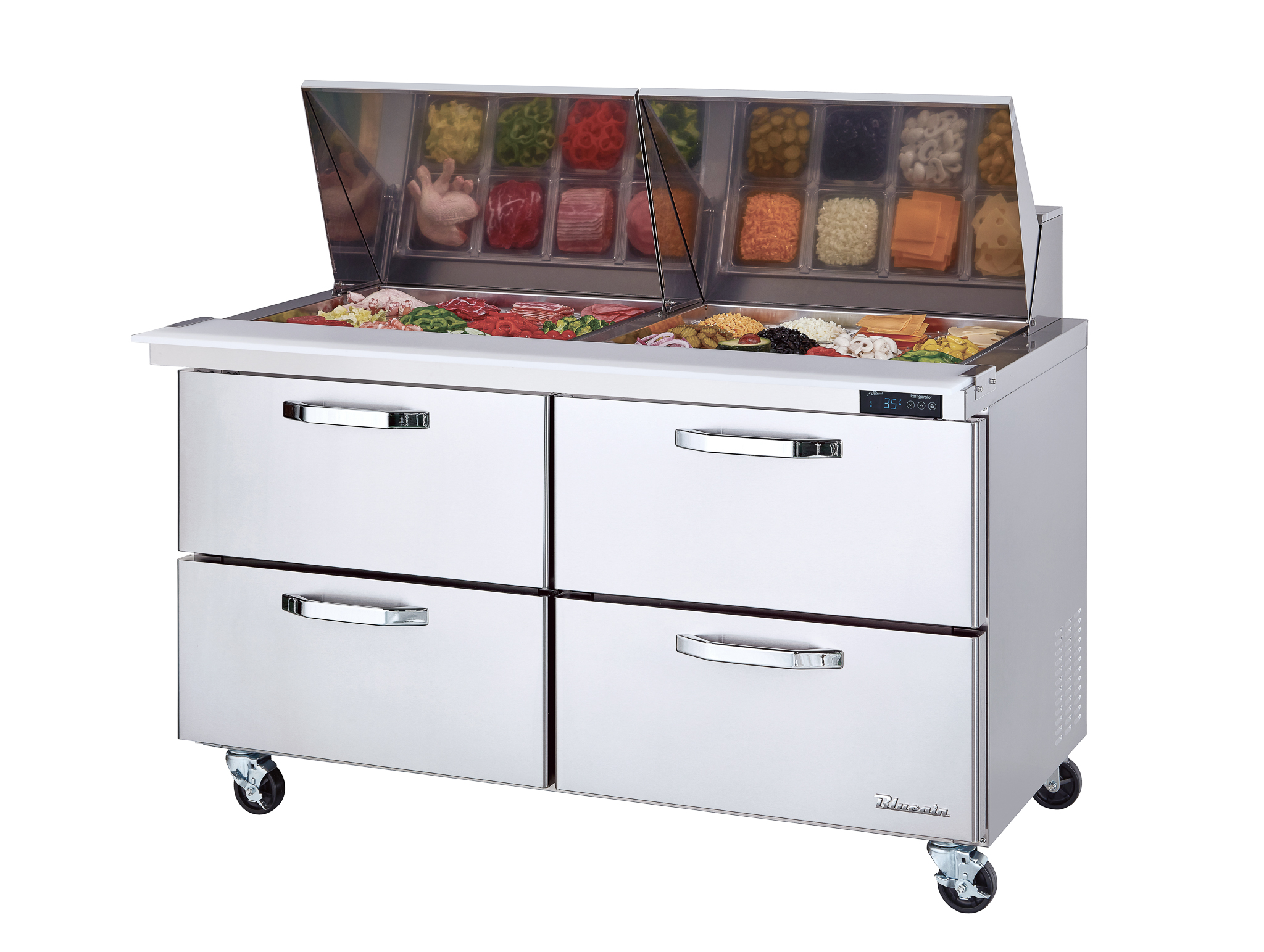 Blue Air Commercial Refrigeration, BLMT60-D4-HC, Mega Top Sandwich Prep Table
