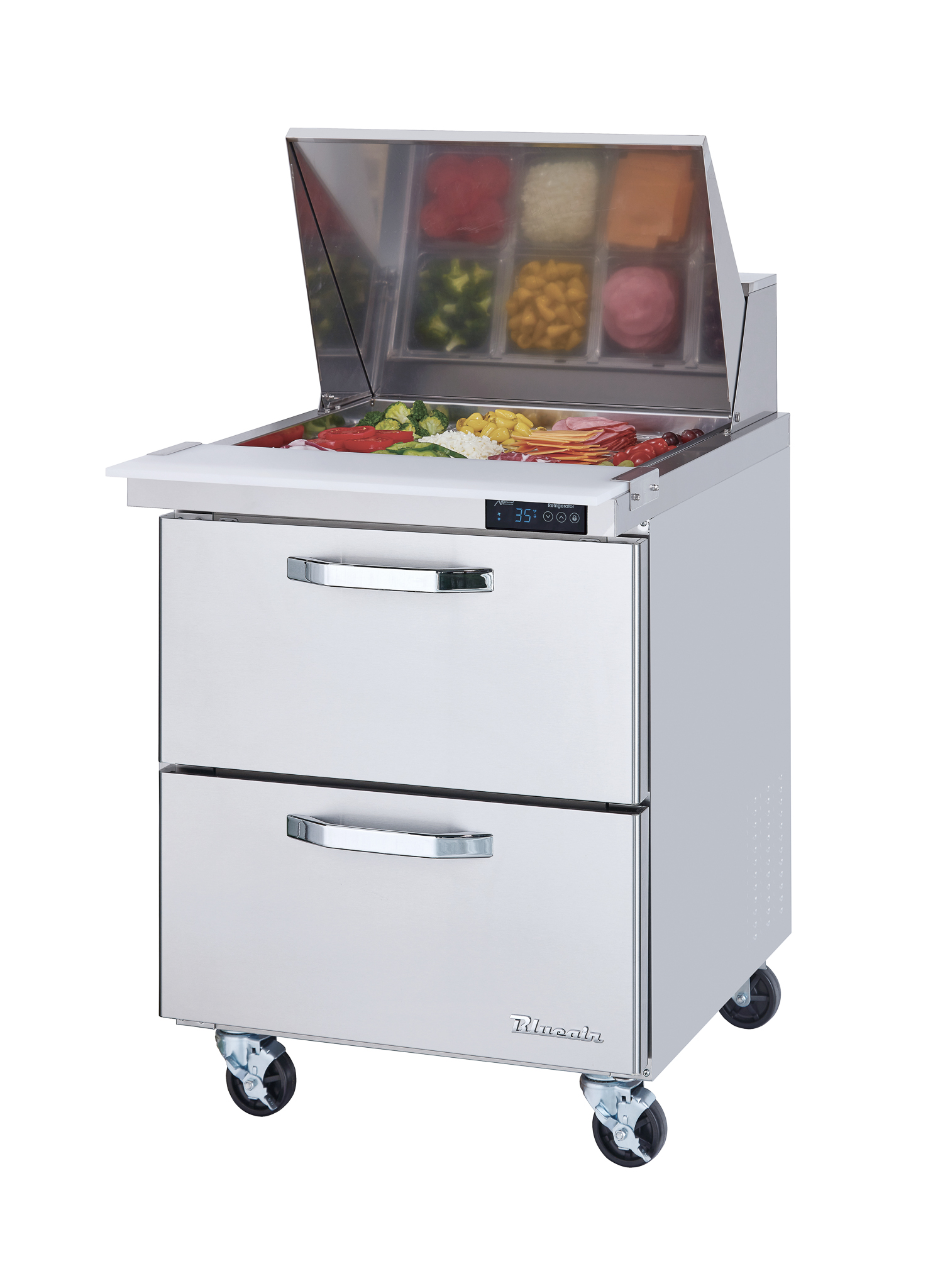 Blue Air Commercial Refrigeration, BLMT28-D2-HC, Mega Top Sandwich Prep Table