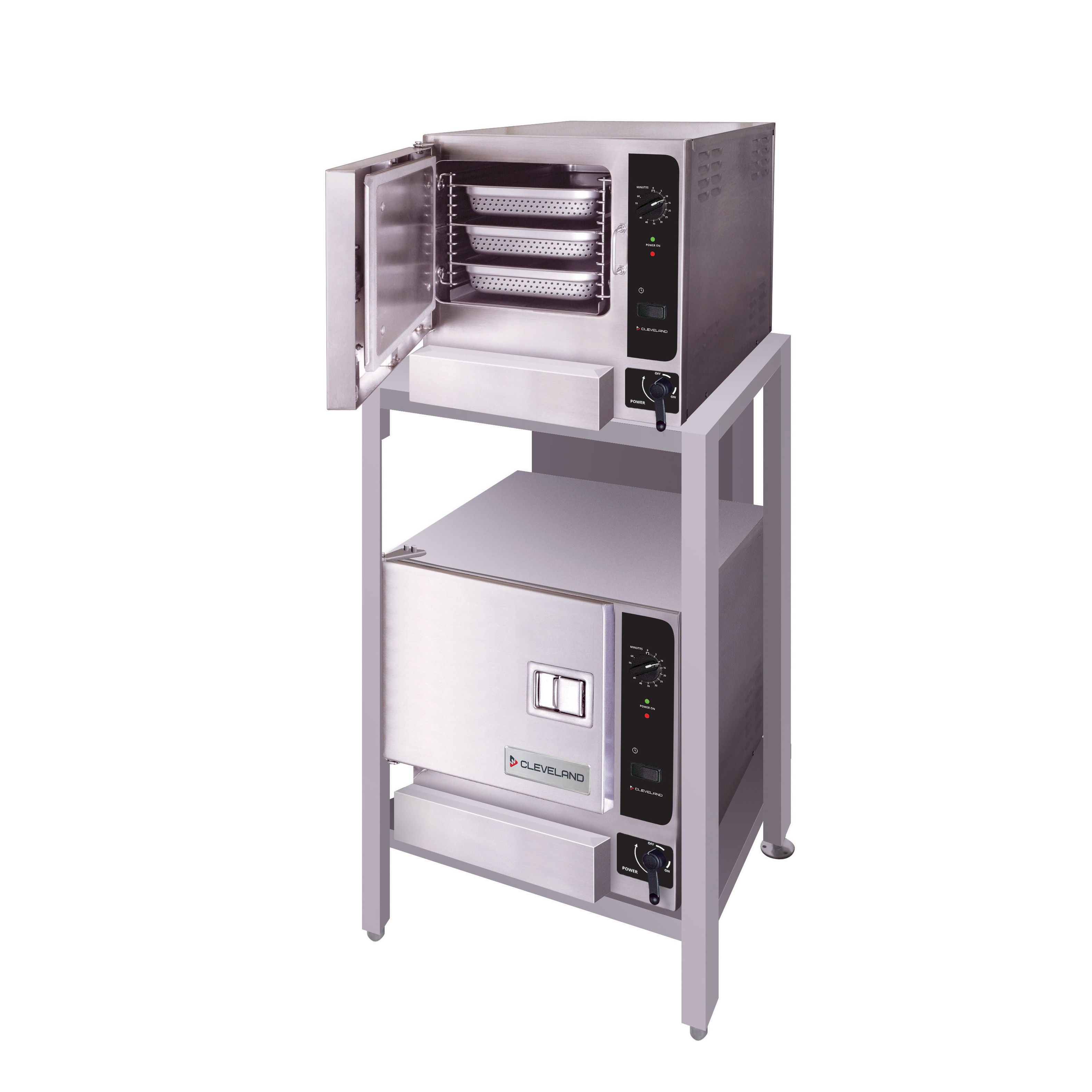 Cleveland, (2) 22CGT33.1, Steamer, Convection, Gas, Boilerless, Floor Model