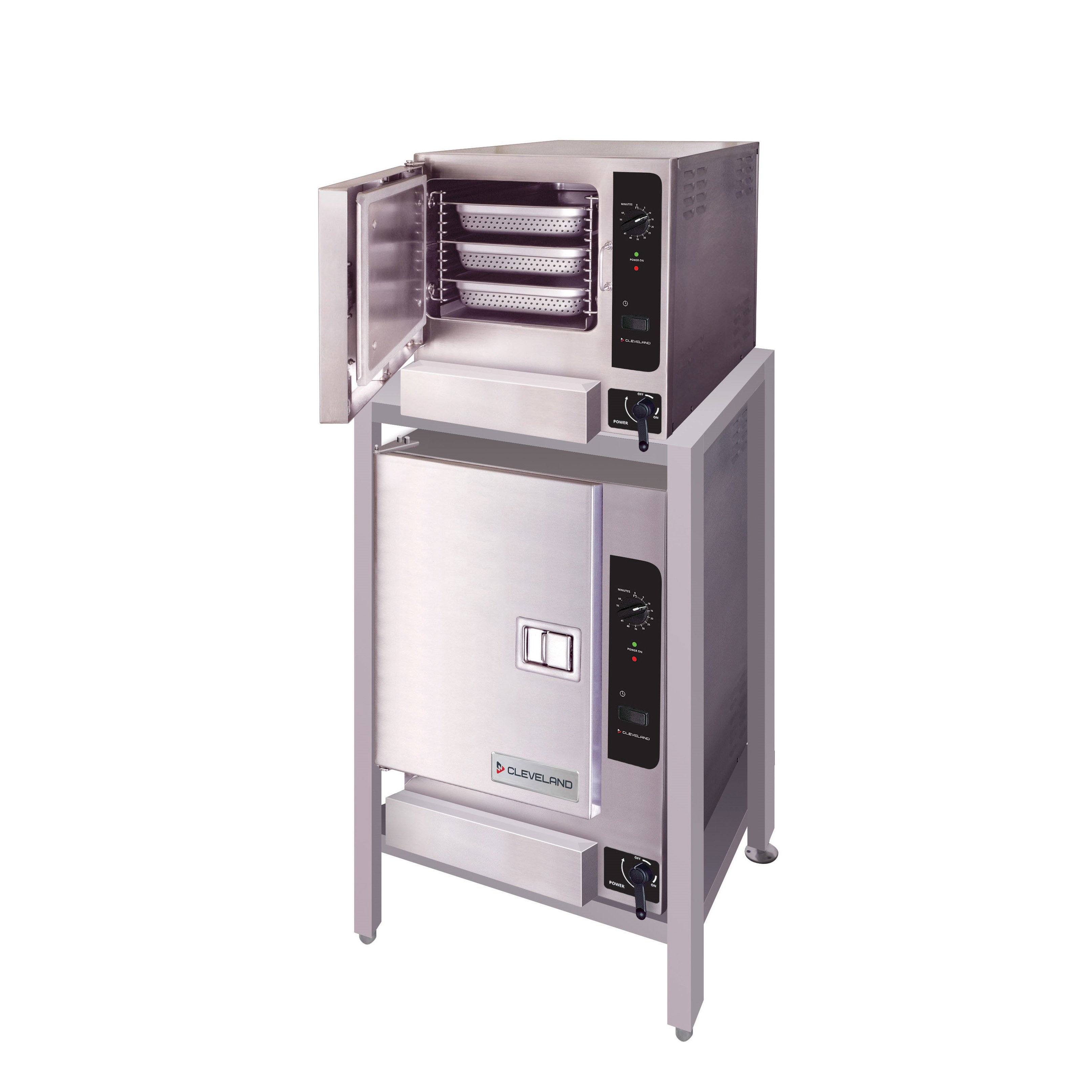 Cleveland, (2) 22CGT63.1, Steamer, Convection, Gas, Boilerless, Floor Model