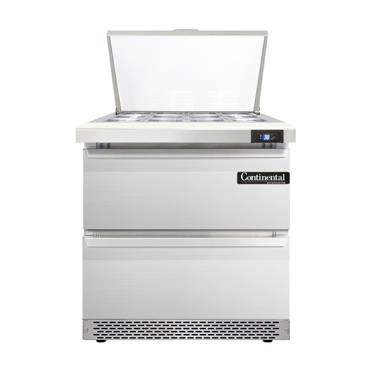 Continental Refrigerator, D32N12M-FB-D, Refrigerated Counter, Mega Top Sandwich / Salad Unit
