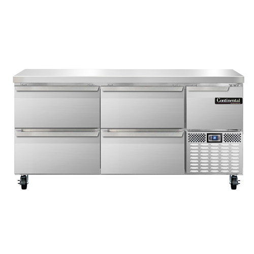 Continental Refrigerator, RA68N-D, Refrigerated Counter, Work Top