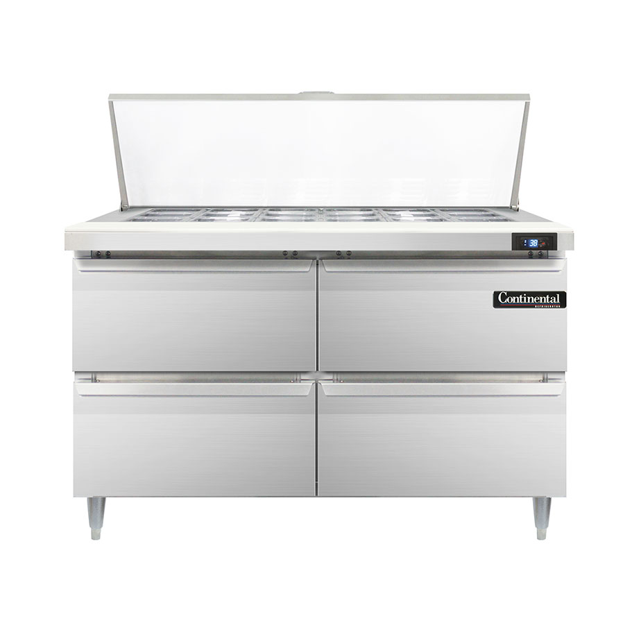 Continental Refrigerator, D48N18M-D, Refrigerated Counter, Mega Top Sandwich / Salad Unit