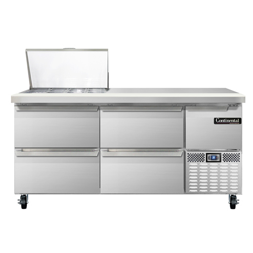 Continental Refrigerator, RA68N12M-D, Refrigerated Counter, Mega Top Sandwich / Salad Unit