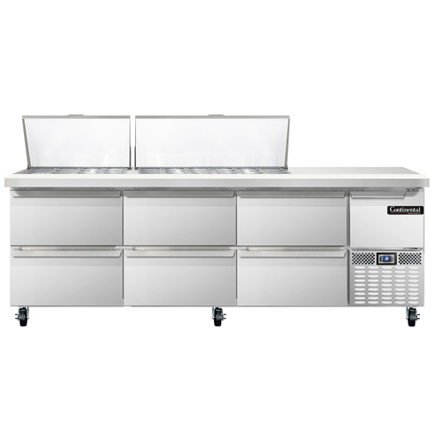 Continental Refrigerator, RA93N30M-D, Refrigerated Counter, Mega Top Sandwich / Salad Unit