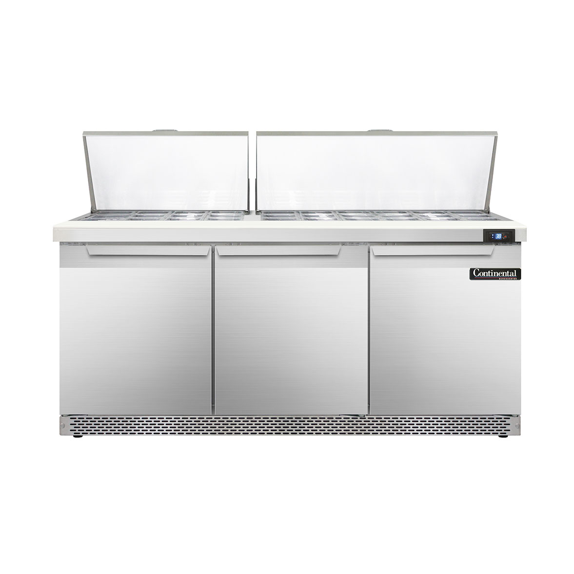 Continental Refrigerator, D72N30M-FB, Refrigerated Counter, Mega Top Sandwich / Salad Unit