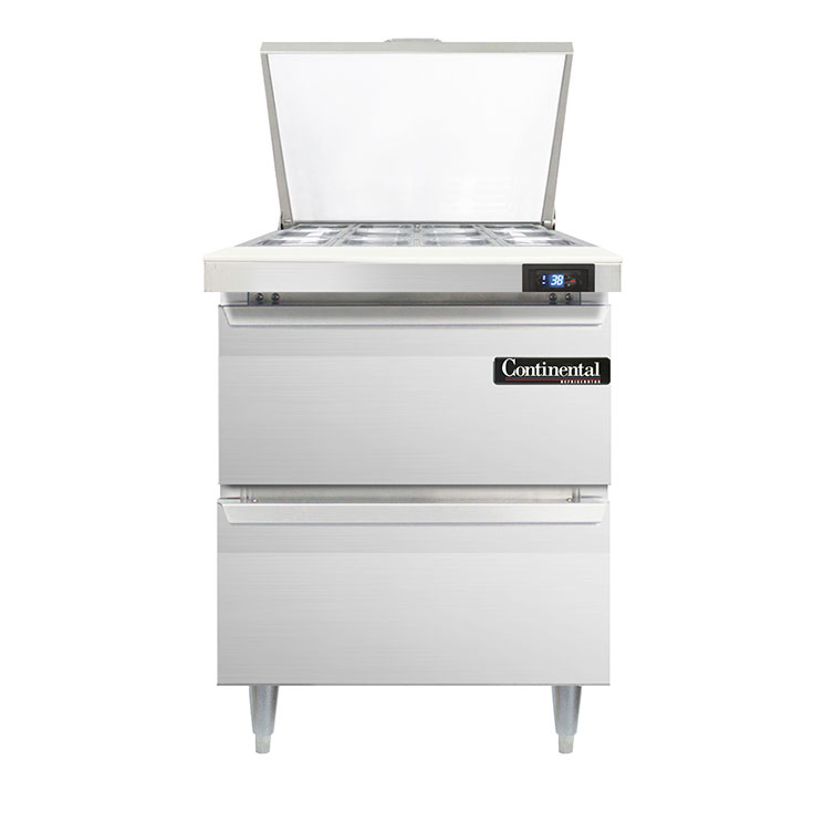 Continental Refrigerator, D27N12M-D, Refrigerated Counter, Mega Top Sandwich / Salad Unit