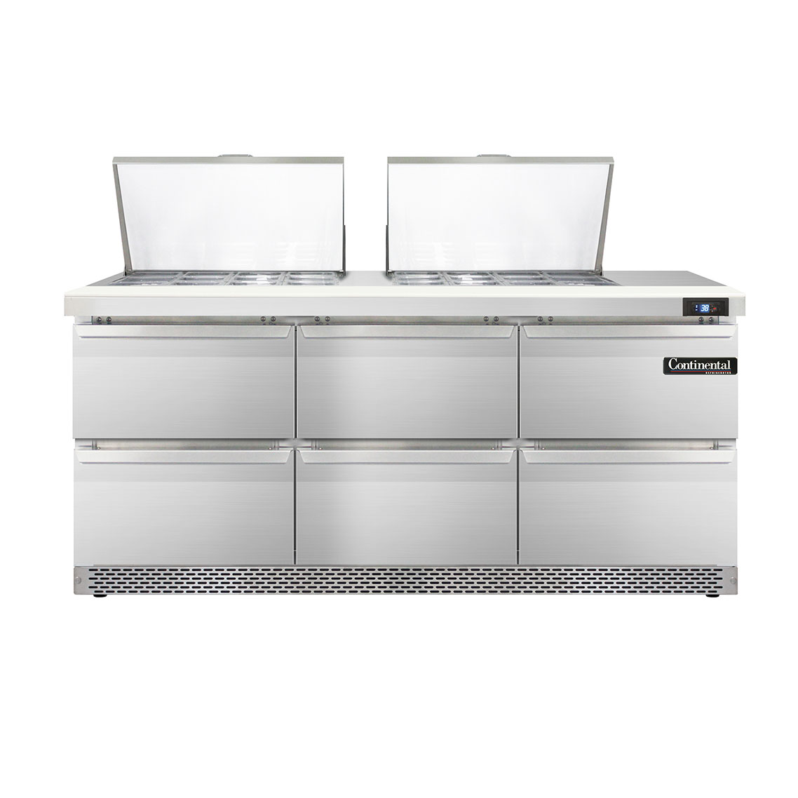 Continental Refrigerator, SW72N24M-FB-D, Refrigerated Counter, Mega Top Sandwich / Salad Unit