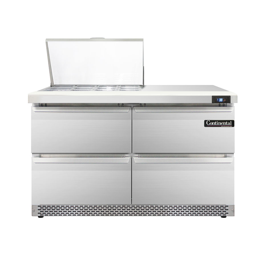 Continental Refrigerator, D48N12M-FB-D, Refrigerated Counter, Mega Top Sandwich / Salad Unit