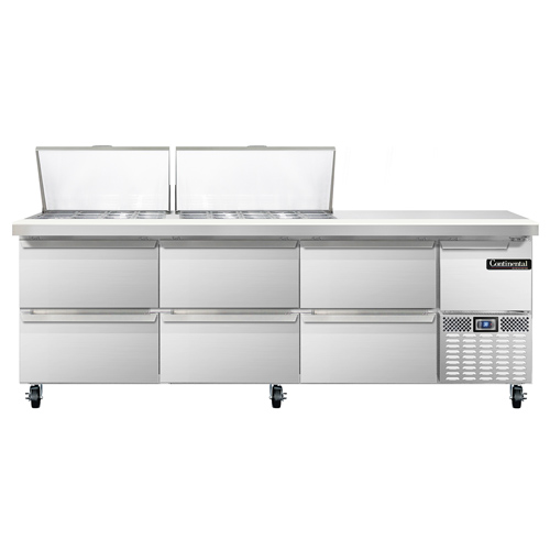 Continental Refrigerator, RA93N27M-D, Refrigerated Counter, Mega Top Sandwich / Salad Unit
