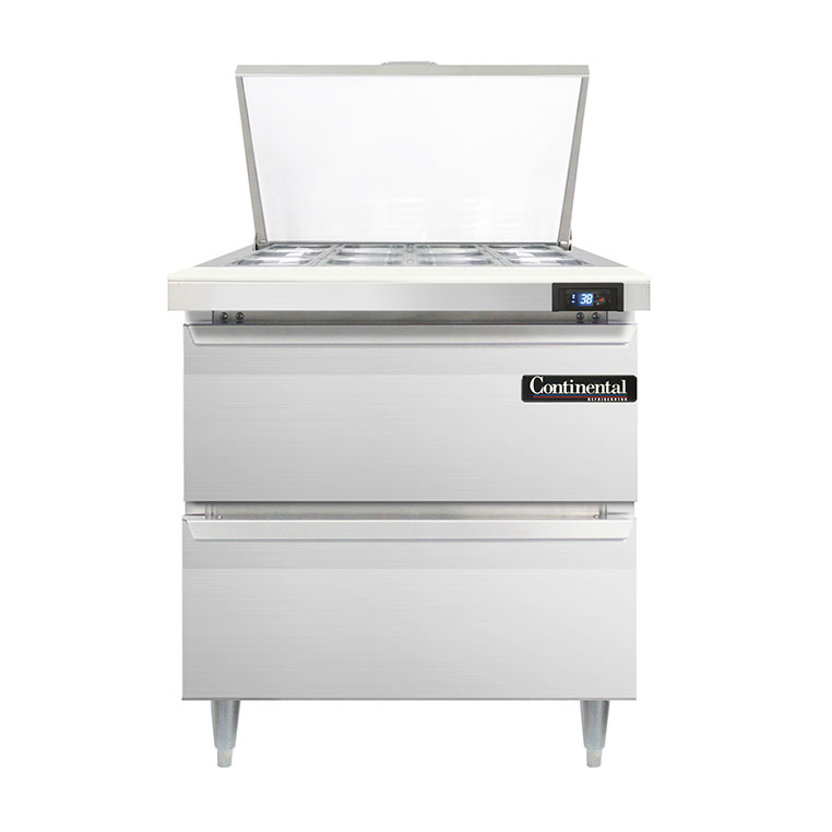Continental Refrigerator, D32N12M-D, Refrigerated Counter, Mega Top Sandwich / Salad Unit