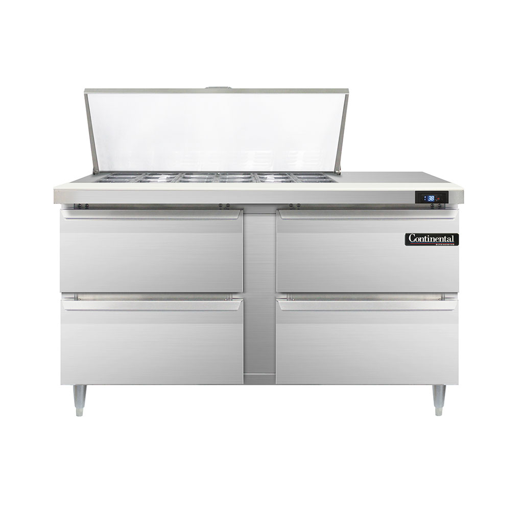 Continental Refrigerator, D60N18M-D, Refrigerated Counter, Mega Top Sandwich / Salad Unit