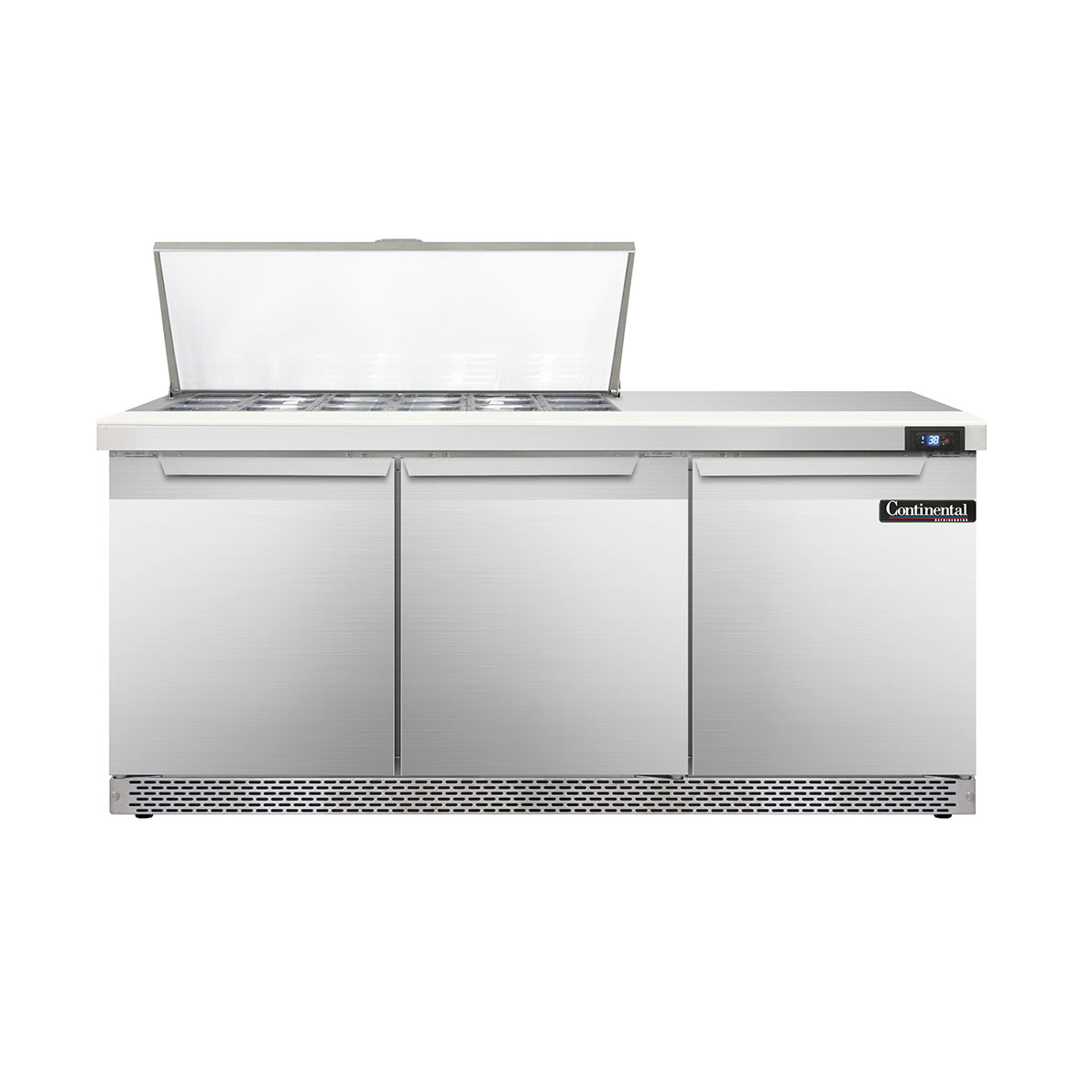 Continental Refrigerator, D72N18M-FB, Refrigerated Counter, Mega Top Sandwich / Salad Unit