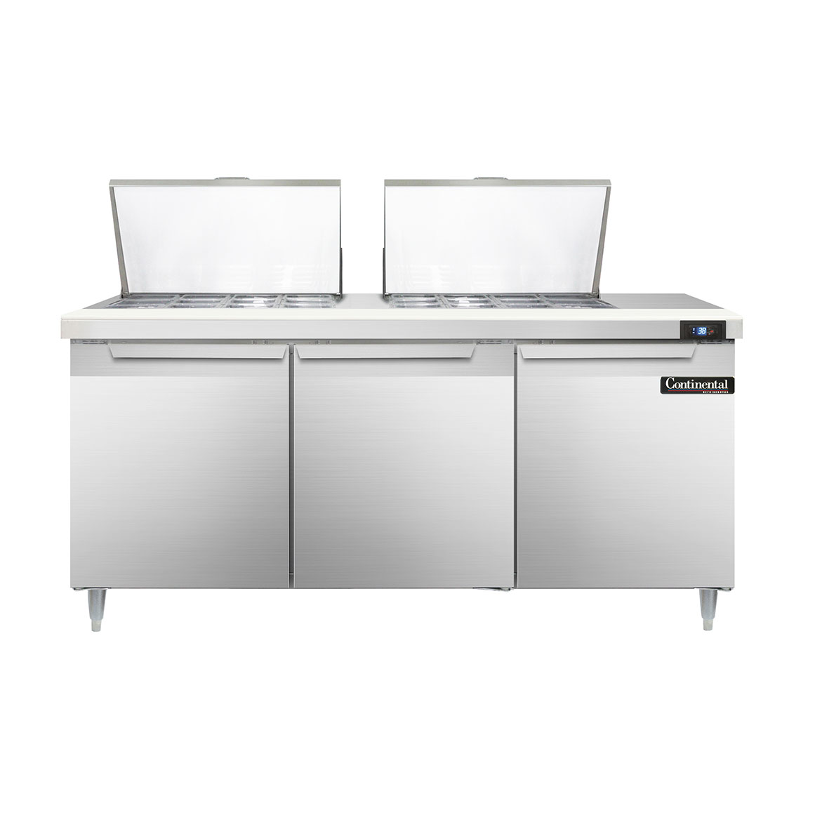 Continental Refrigerator, D72N24M, Refrigerated Counter, Mega Top Sandwich / Salad Unit
