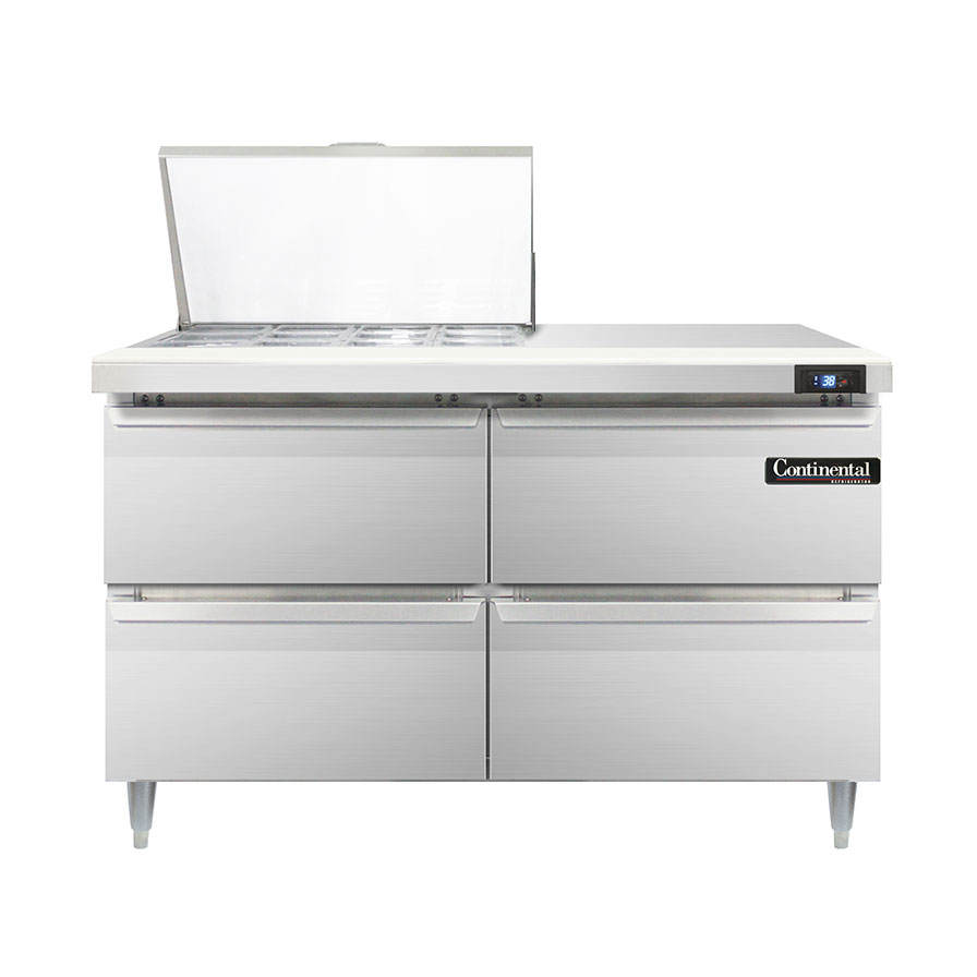 Continental Refrigerator, D48N12M-D, Refrigerated Counter, Mega Top Sandwich / Salad Unit