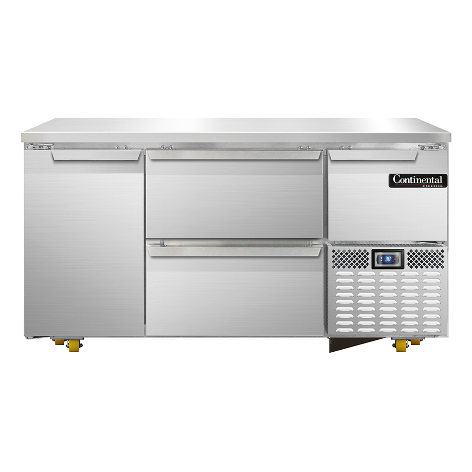 Continental Refrigerator, RA60N-U-D, Refrigerator, Undercounter, Reach-In