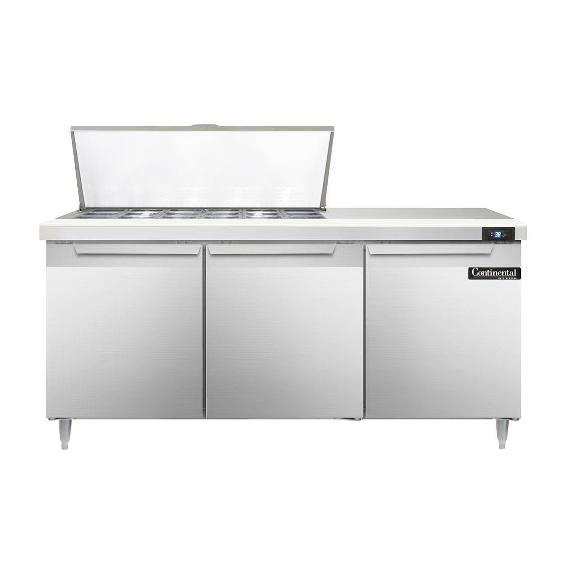Continental Refrigerator, D72N18M, Refrigerated Counter, Mega Top Sandwich / Salad Unit