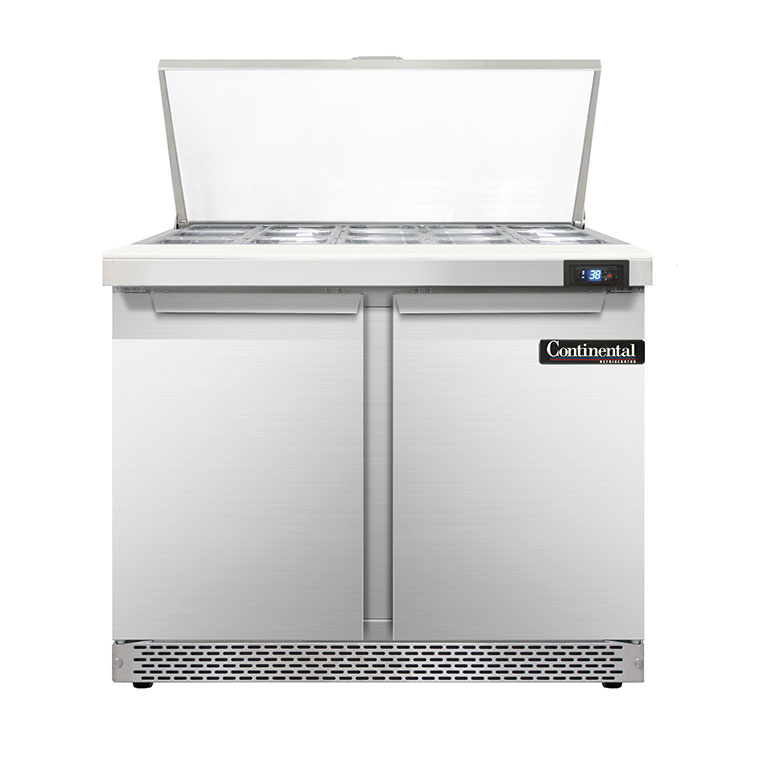 Continental Refrigerator, D36N15M-FB, Refrigerated Counter, Mega Top Sandwich / Salad Unit