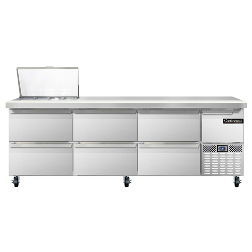 Continental Refrigerator, RA93N12M-D, Refrigerated Counter, Mega Top Sandwich / Salad Unit