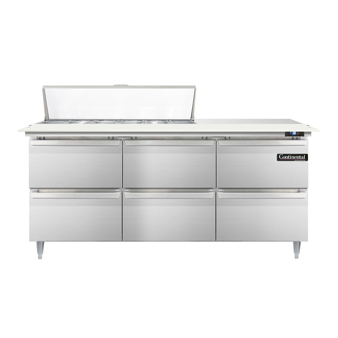 Continental Refrigerator, D72N12C-D, Refrigerated Counter, Sandwich / Salad Unit