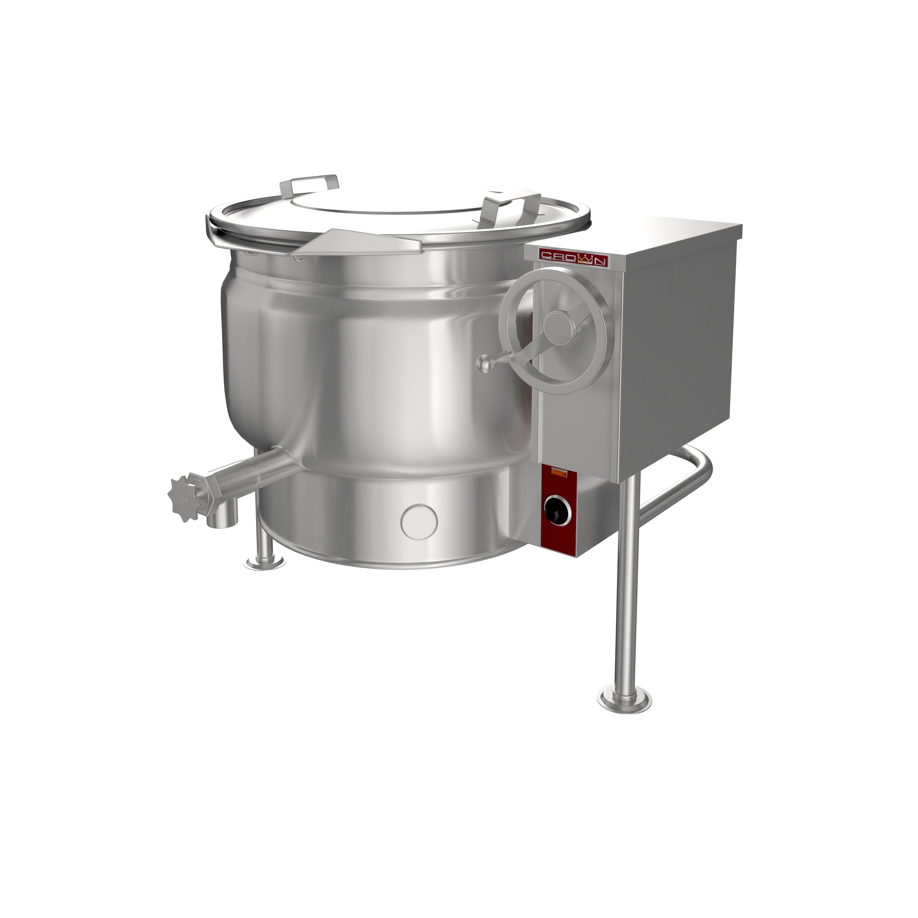 Crown Steam, ELT-40F_18KW_208V_1PH, Electric Steam Kettle Tilt Tri-Leg