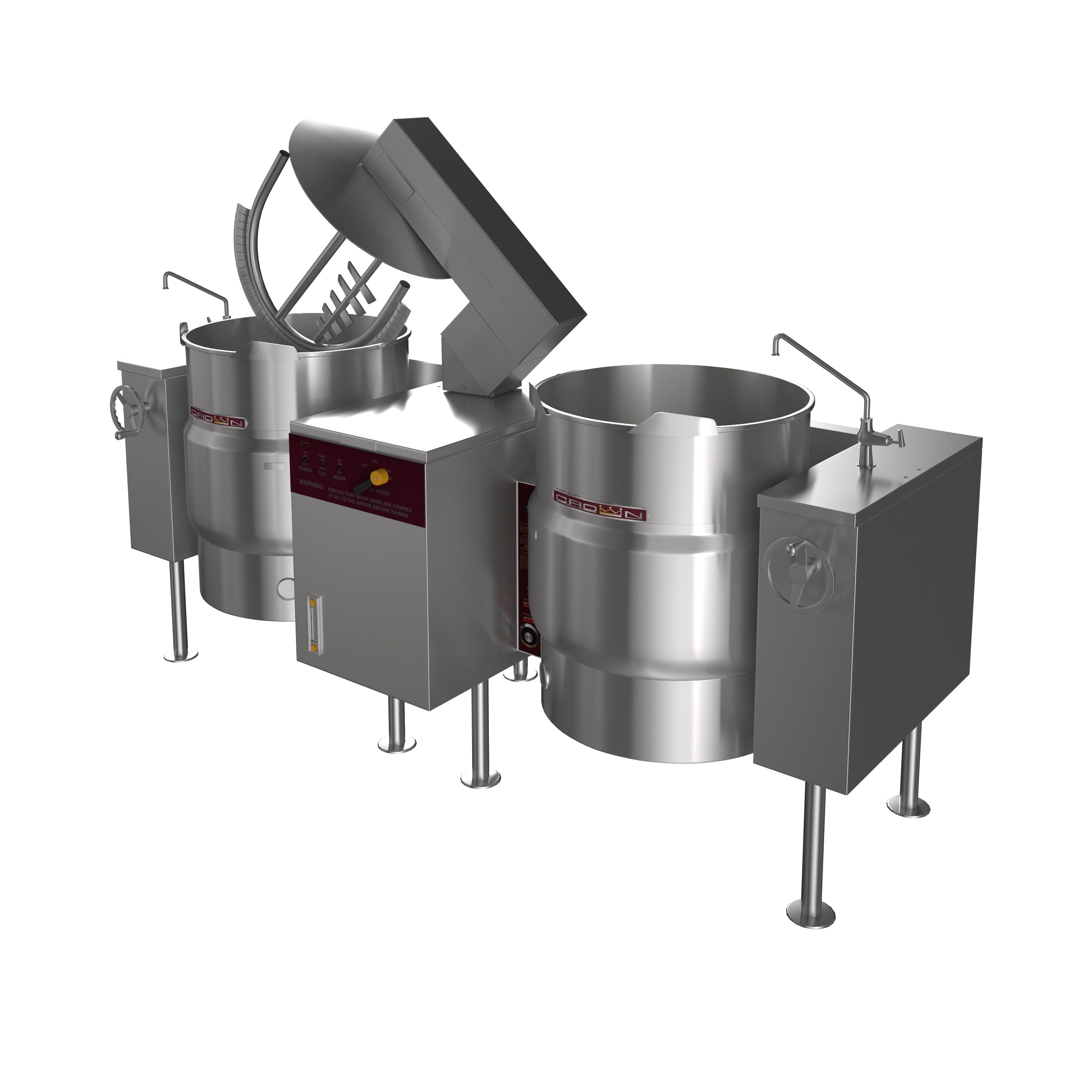 Crown Steam, ELTM-40-2_24KW_208V_3PH, Electric Mixer Kettle on Legs
